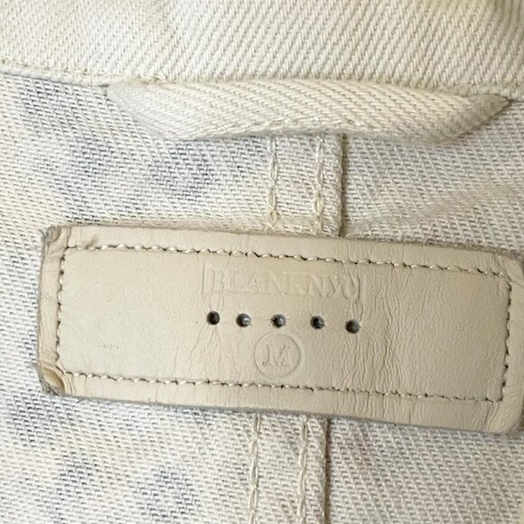 BlankNyc Floral Patchwork Trucker Denim Jacket Cream Cottagecore Oversized sz M - Picture 6 of 7